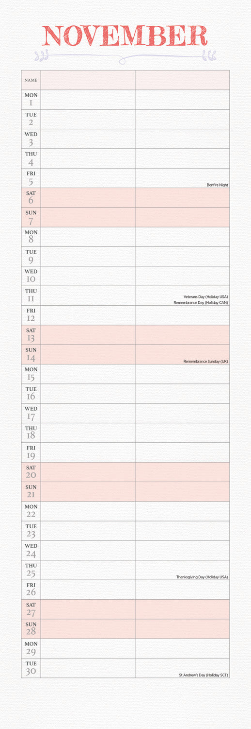 You and Me Planner Slim Calendar 2027