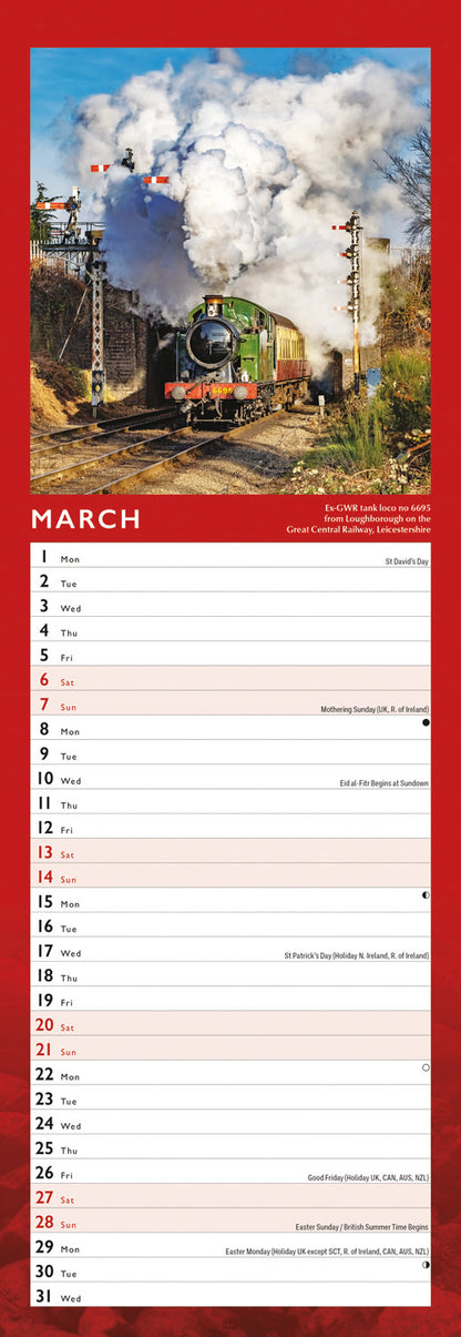 Steam Railway Slim Calendar 2027