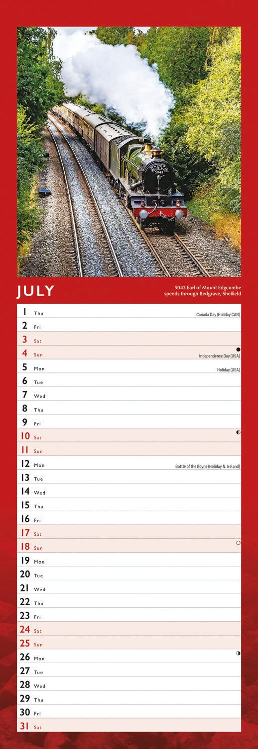 Steam Railway Slim Calendar 2027
