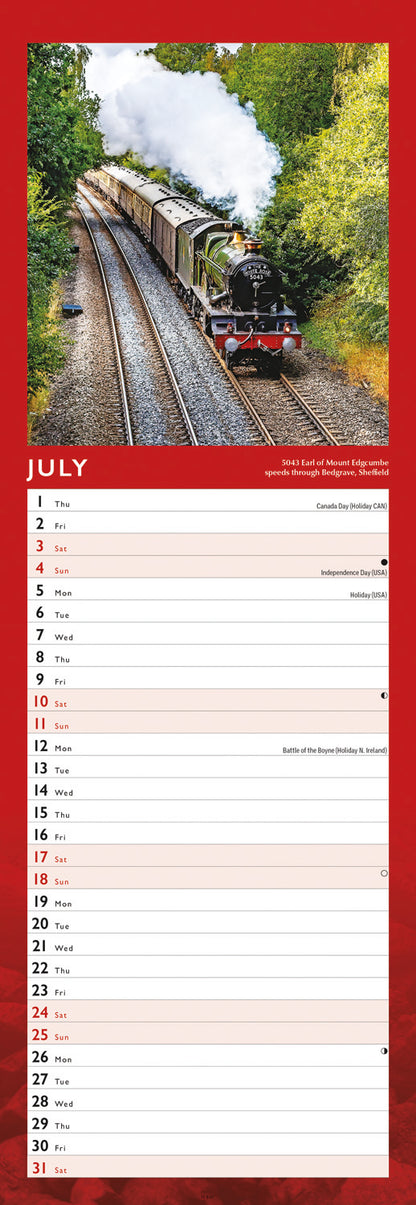 Steam Railway Slim Calendar 2027