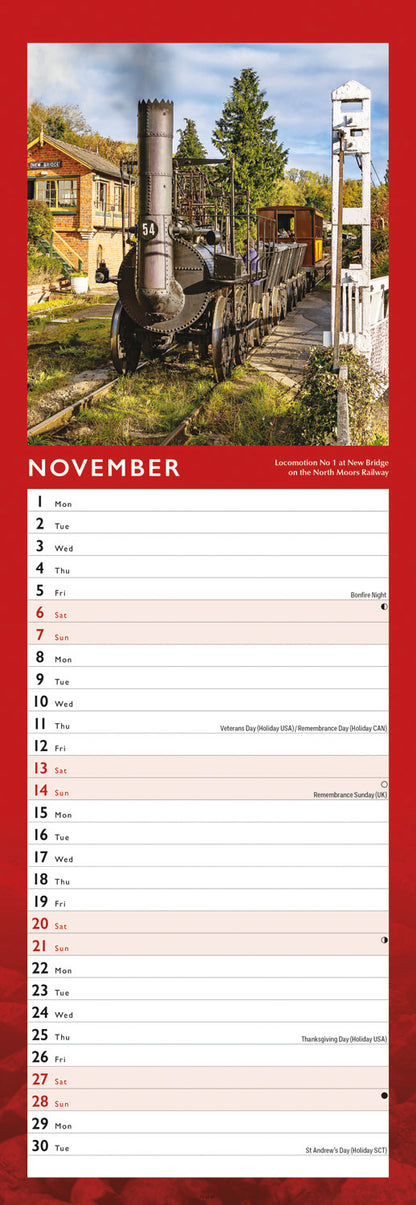 Steam Railway Slim Calendar 2027