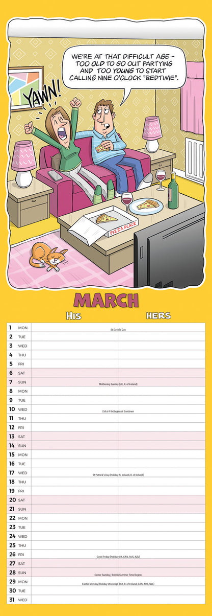 Wacky World of His n Hers Planner Slim Calendar 2027