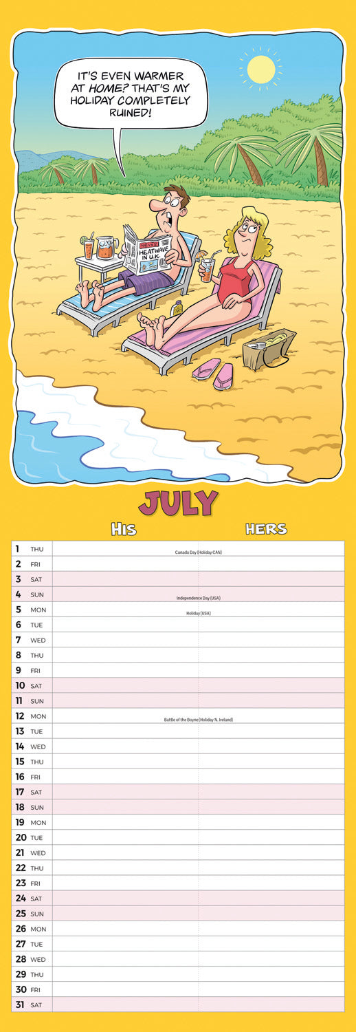 Wacky World of His n Hers Planner Slim Calendar 2027
