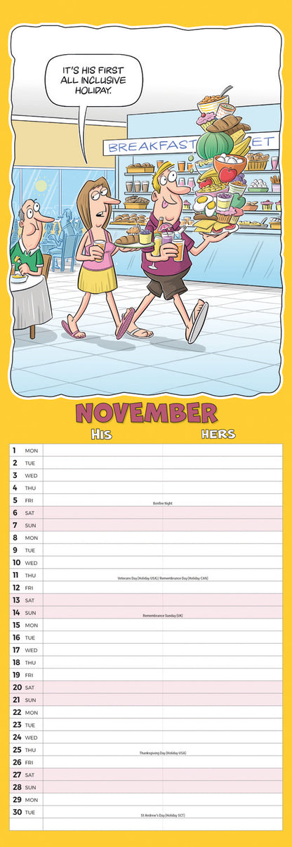 Wacky World of His n Hers Planner Slim Calendar 2027