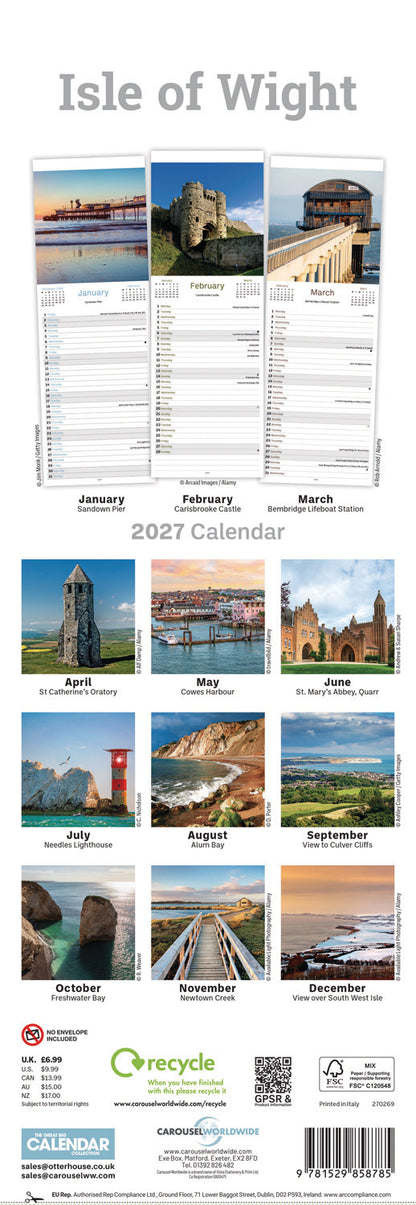 Isle of Wight Slim Calendar 2027