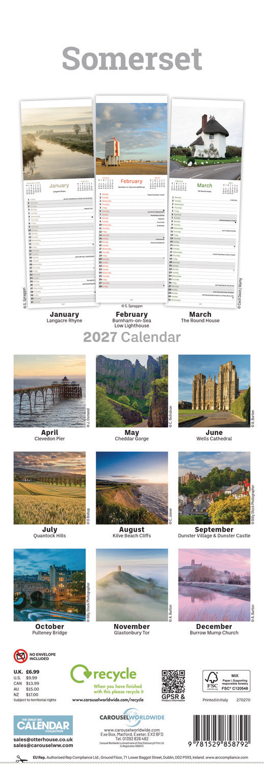 Somerset Slim Calendar 2027