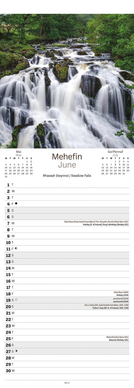 Snowdonia Slim Calendar 2027