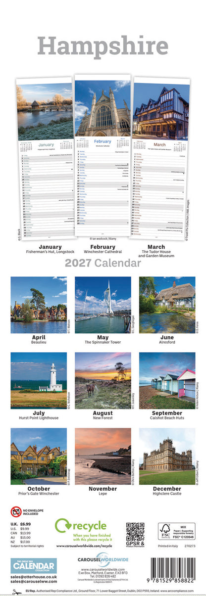 Hampshire Slim Calendar 2027
