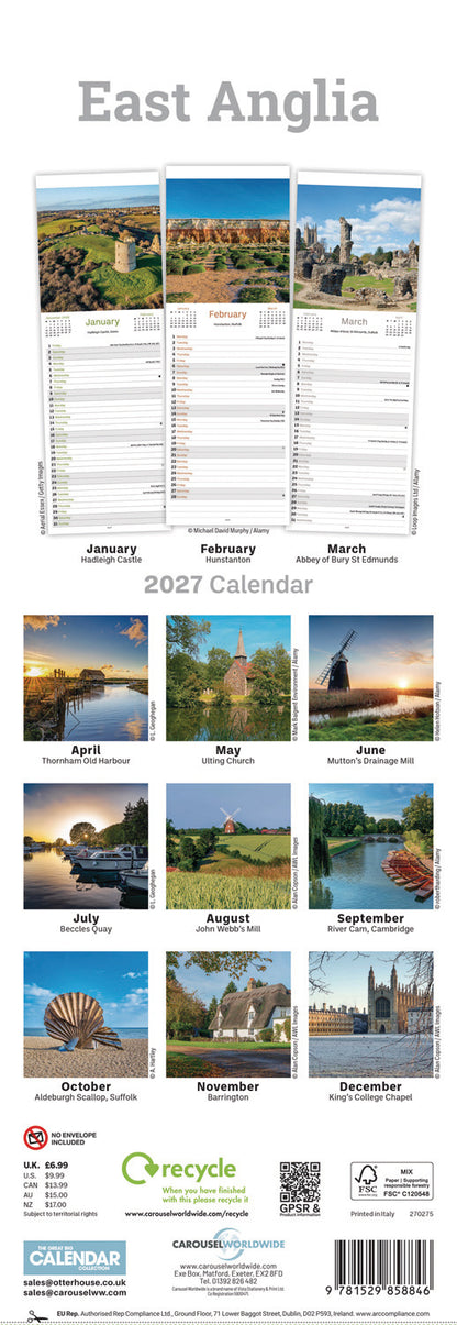 East Anglia Slim Calendar 2027