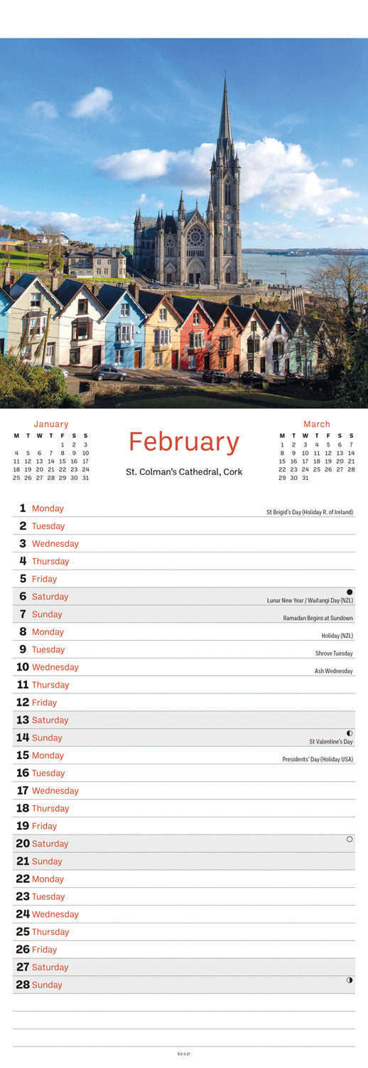 Ireland Slim Calendar 2027