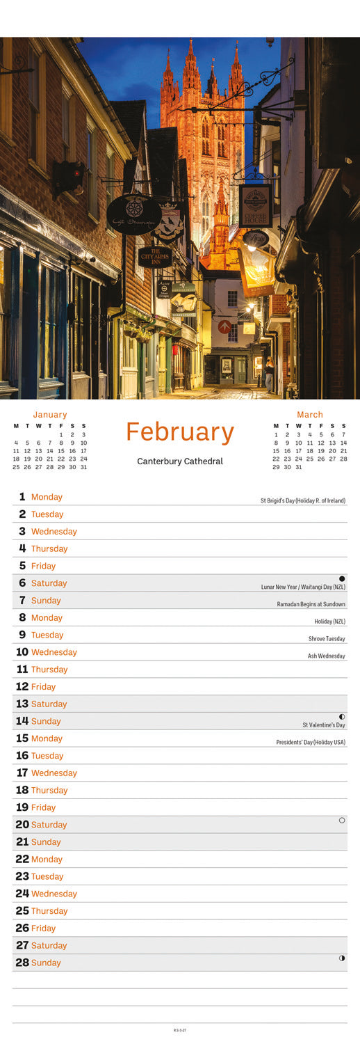 Kent Slim Calendar 2027