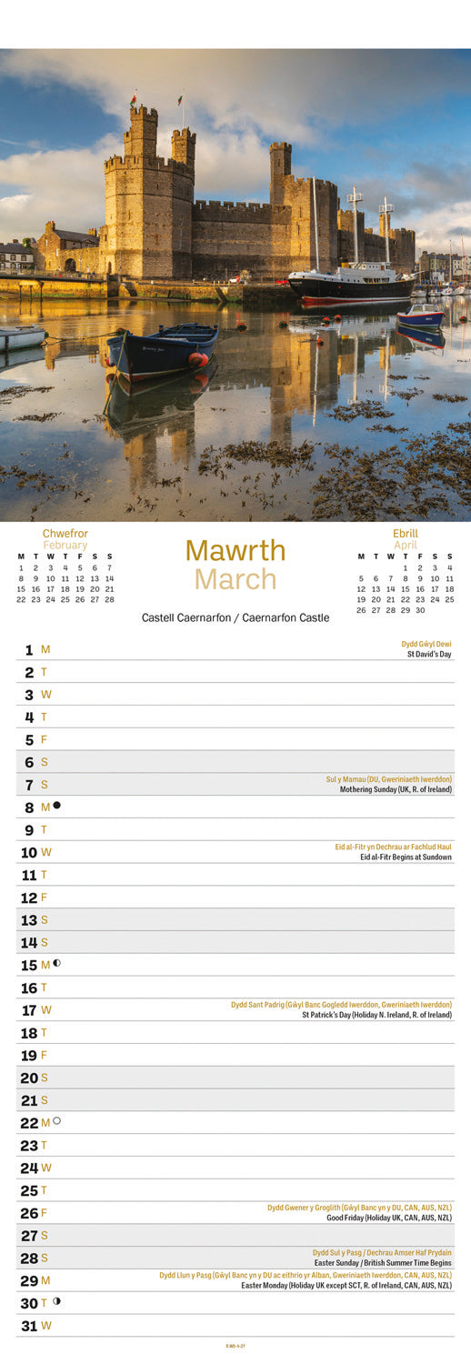 North Wales Slim Calendar 2027