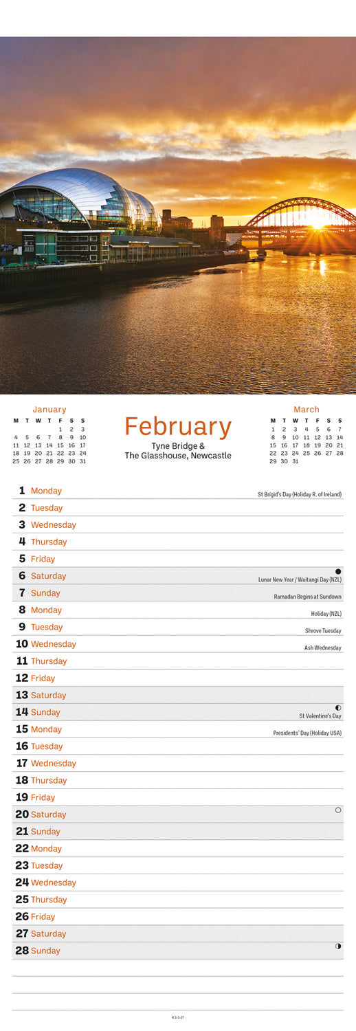 North East England Slim Calendar 2027