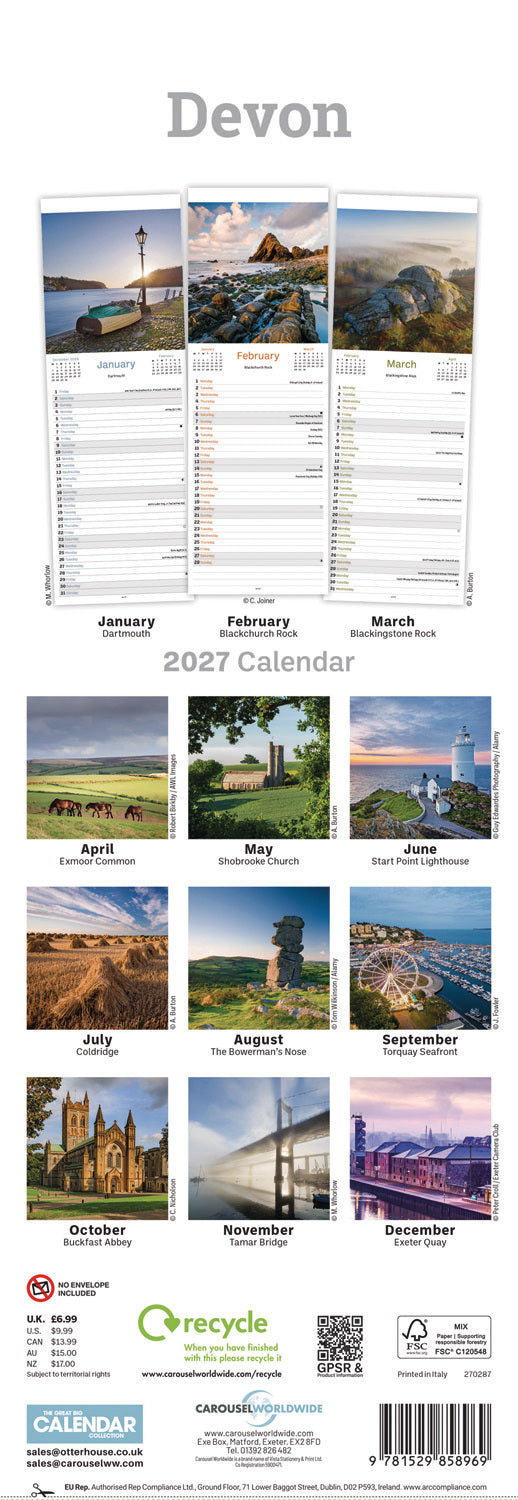 Devon Slim Calendar 2027