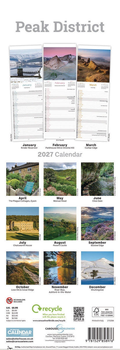 Peak District Slim Calendar 2027