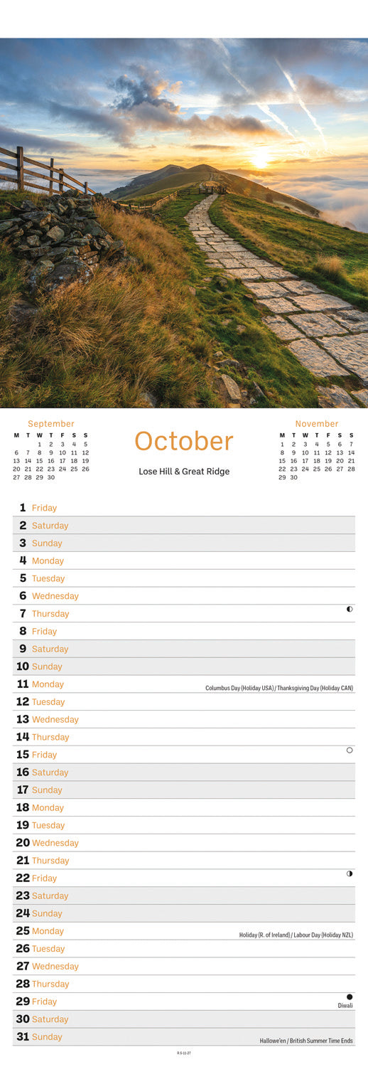 Peak District Slim Calendar 2027