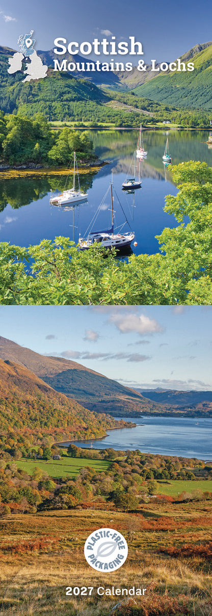 Scottish Mountains & Lochs Slim Calendar 2027