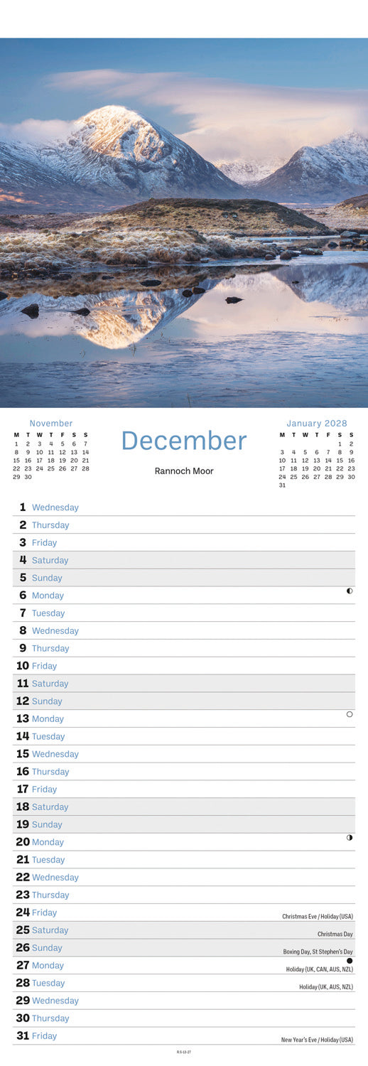 Scotland Slim Calendar 2027