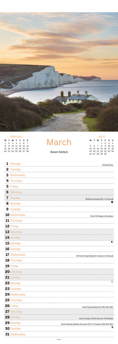 Coastline of Britain Slim Calendar 2027