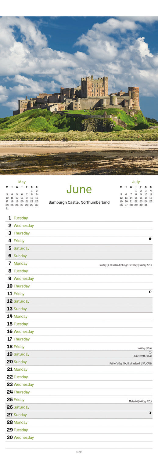 Coastline of Britain Slim Calendar 2027