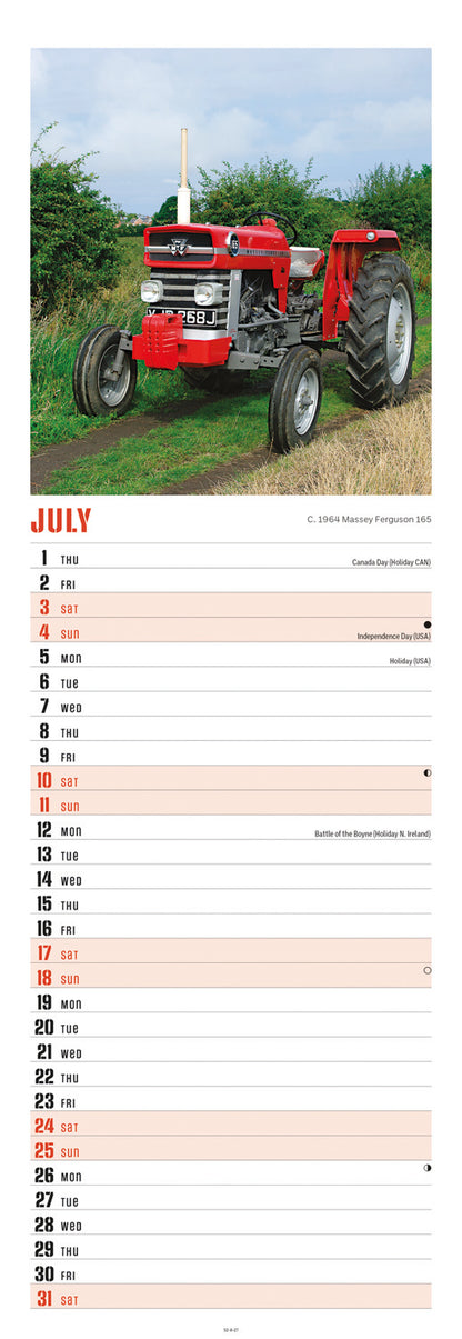 Tractors Slim Calendar 2027