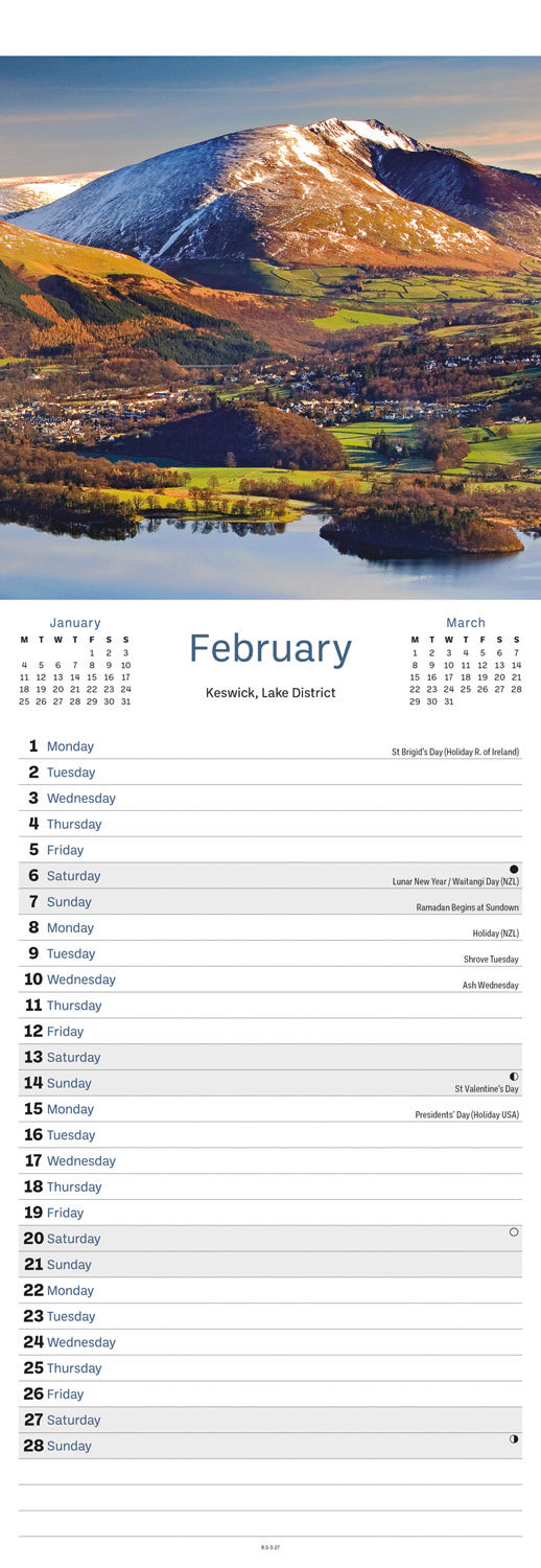 England, Charm of Slim Calendar 2027