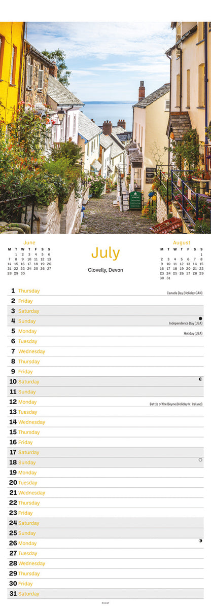 England, Charm of Slim Calendar 2027