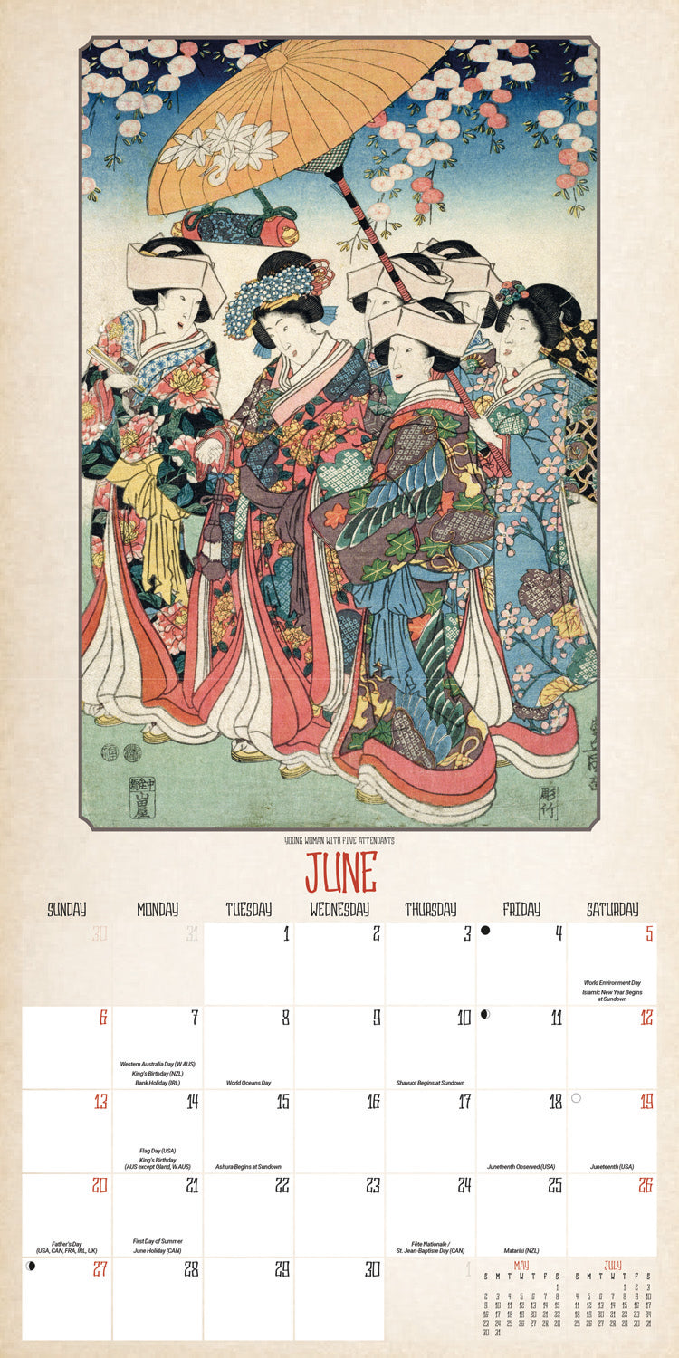 Japanese Woodblocks Wall Calendar 2027