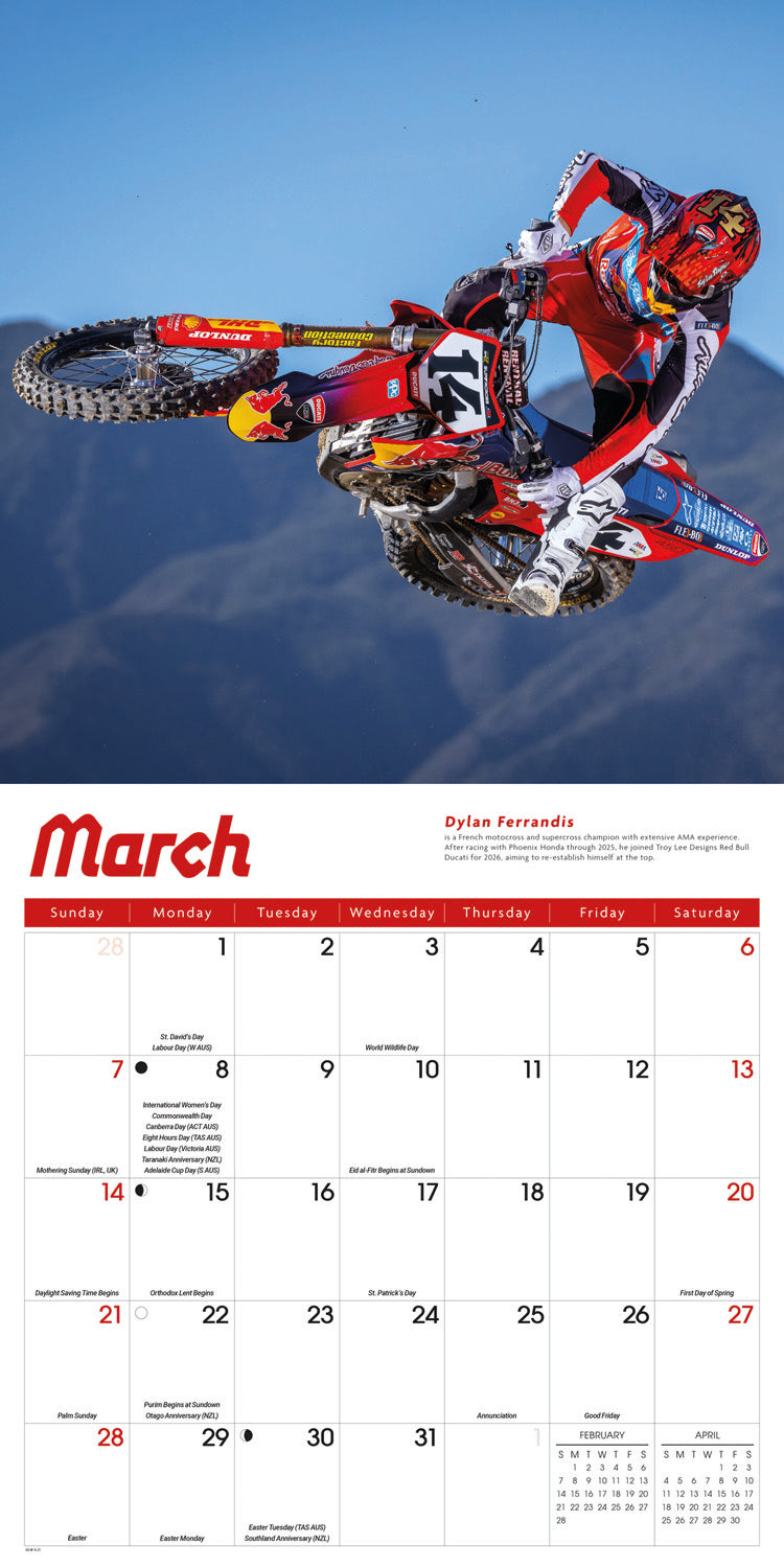 Motocross Wall Calendar 2027