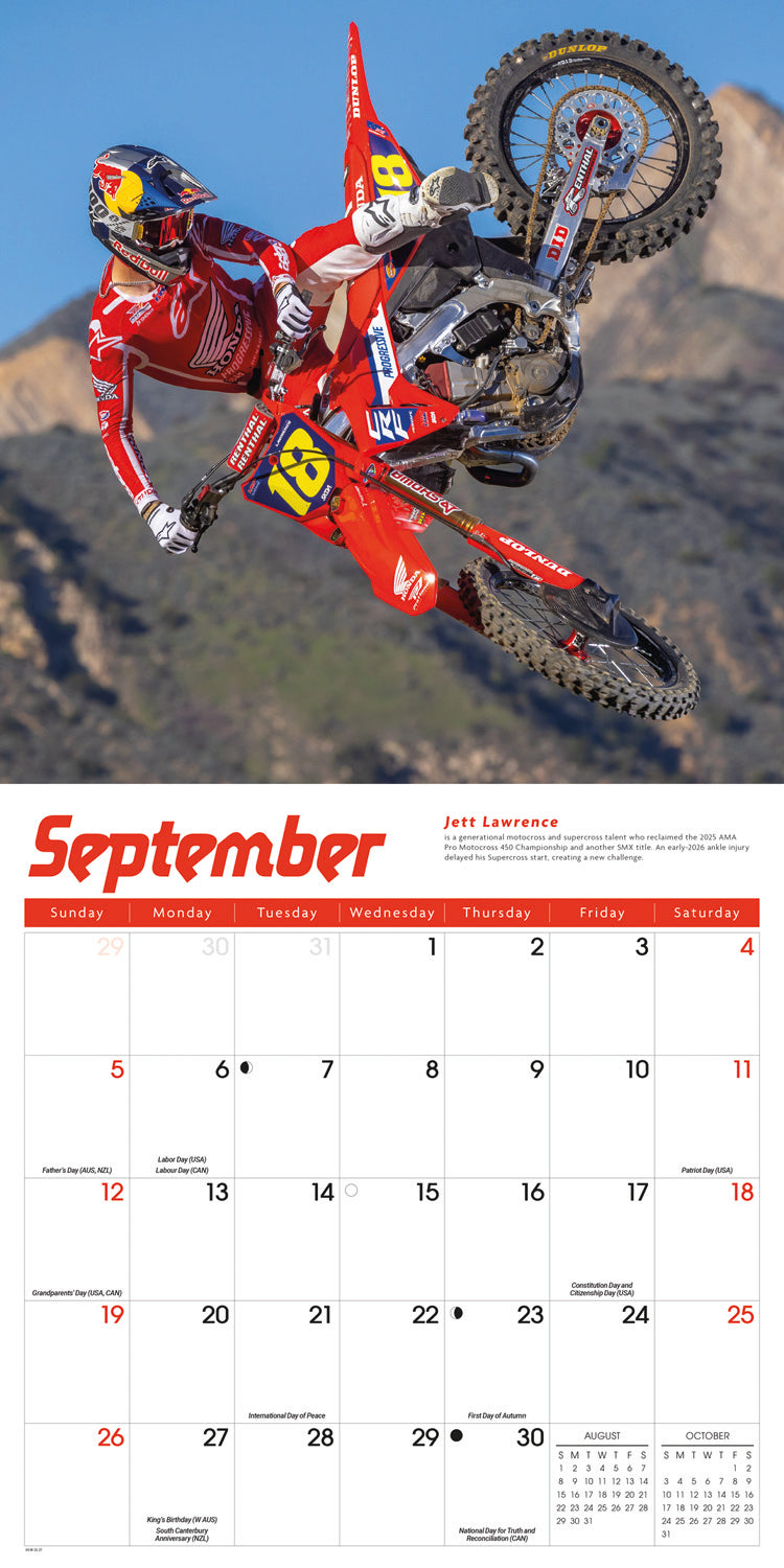 Motocross Wall Calendar 2027