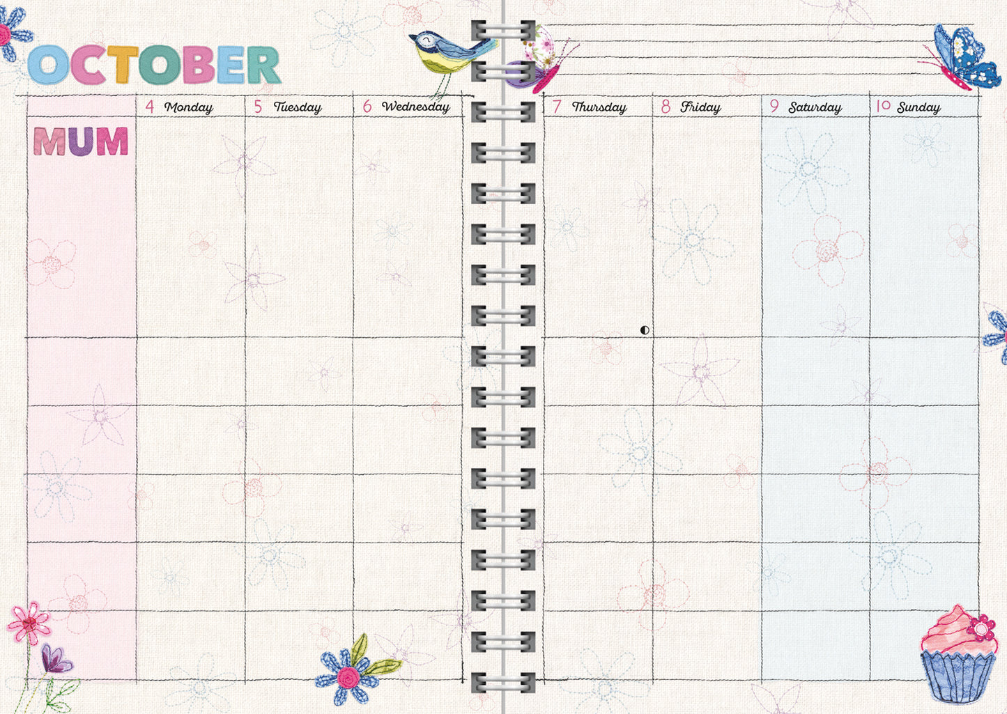 Mums Fabric Planner A5 Diary 2027