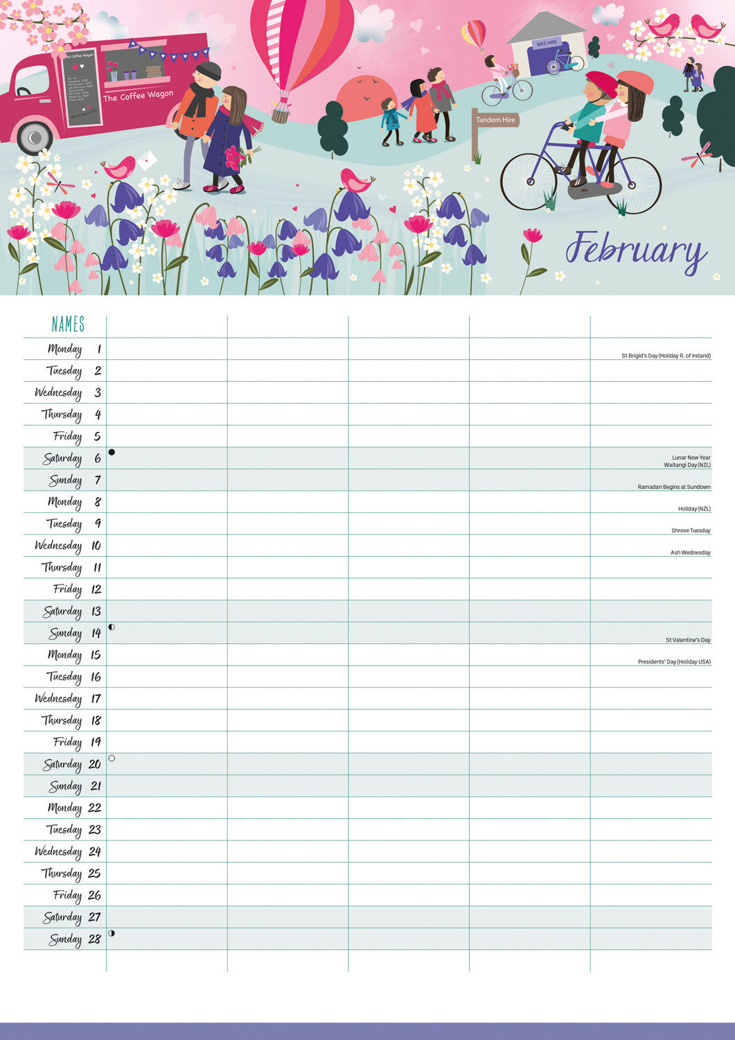 Happy Family Planner A3 Calendar 2027