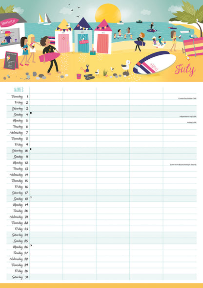 Happy Family Planner A3 Calendar 2027