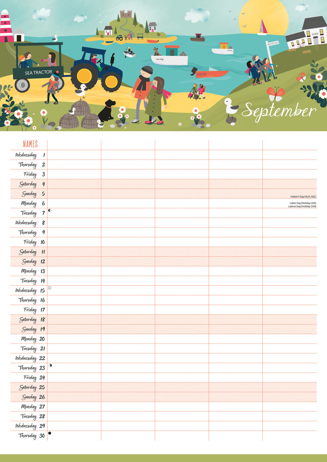 Happy Family Planner A3 Calendar 2027
