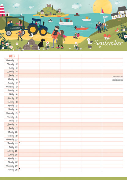 Happy Family Planner A3 Calendar 2027