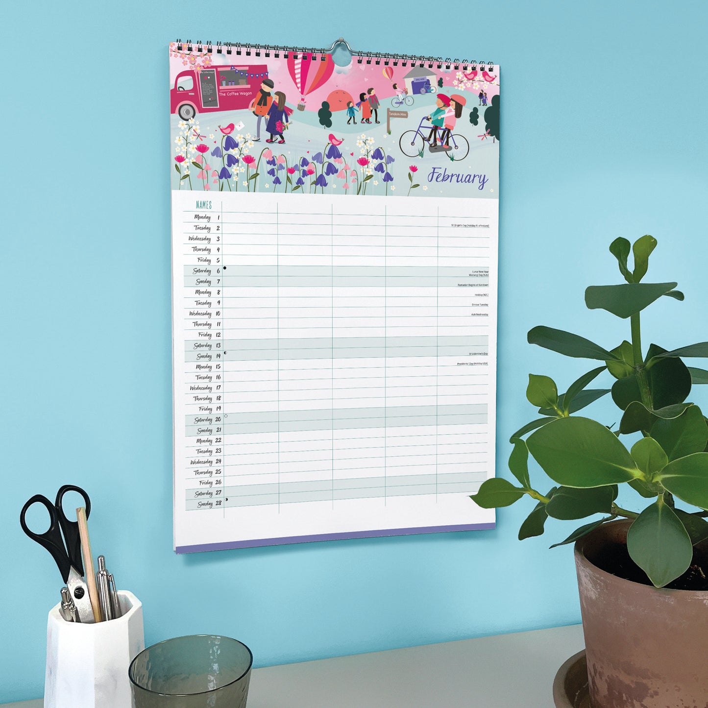 Happy Family Planner A3 Calendar 2027