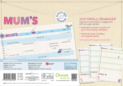 Mums Fabric & Buttons MTV Planner A4 Calendar 2027