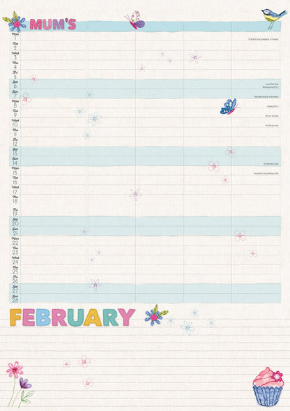 Mums Fabric & Buttons MTV Planner A4 Calendar 2027