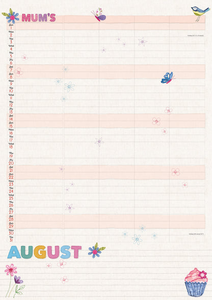 Mums Fabric & Buttons MTV Planner A4 Calendar 2027