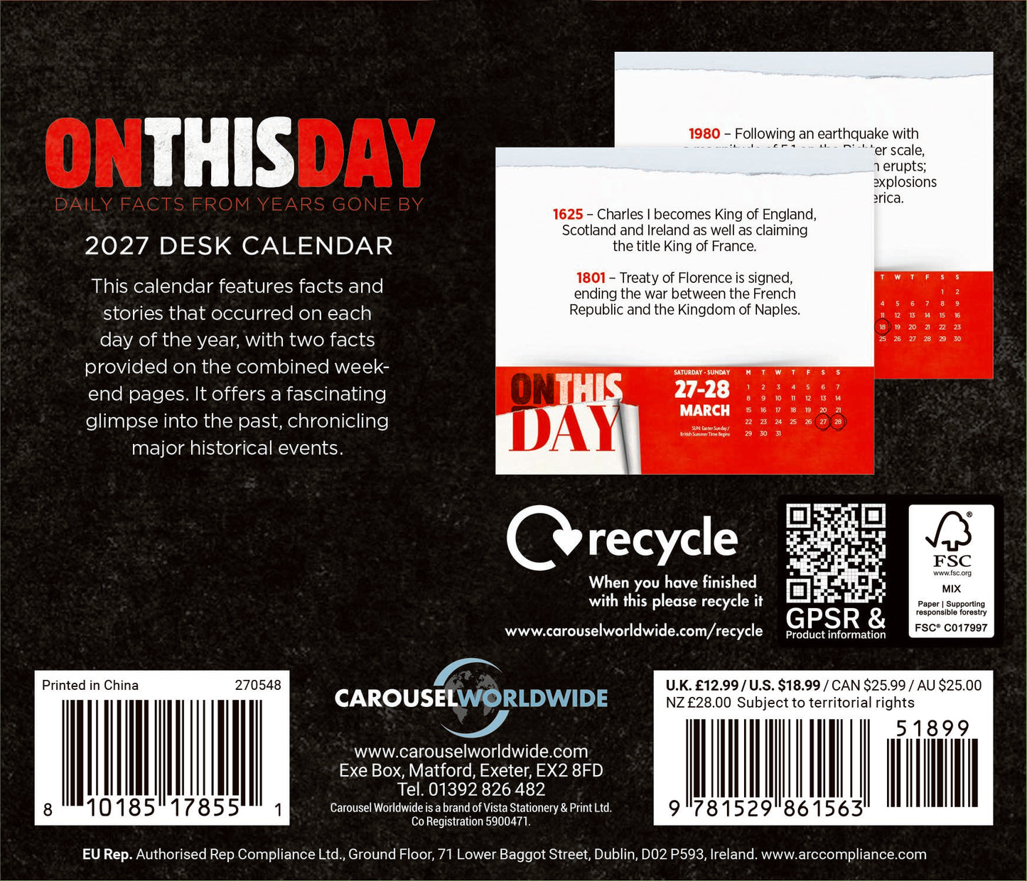 On This Day Box Calendar 2027