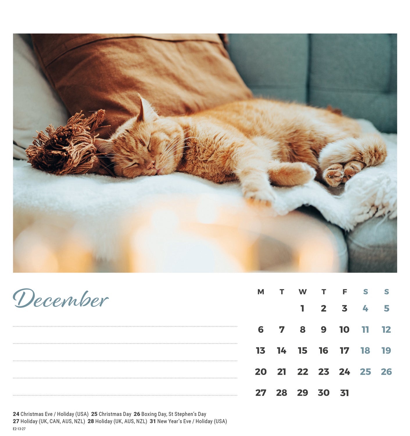 Cat Naps Easel Calendar 2027