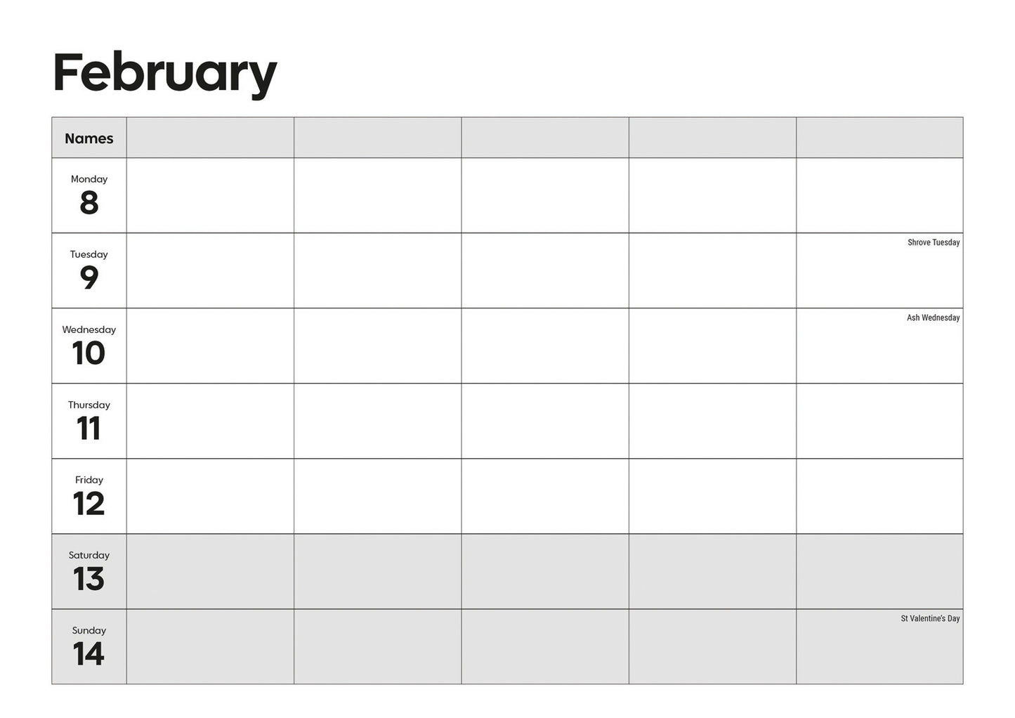 Essential Family Organiser Week-To-View Planner A4 Calendar 2027