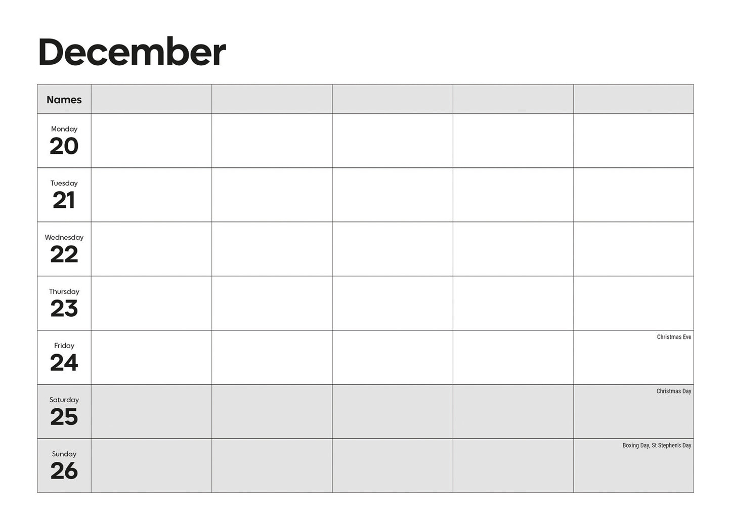 Essential Family Organiser Week-To-View Planner A4 Calendar 2027
