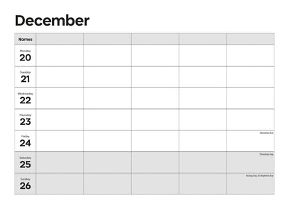 Essential Family Organiser Week-To-View Planner A4 Calendar 2027