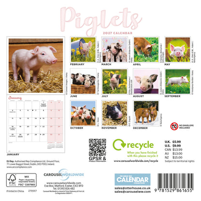 Piglets Mini Calendar 2027