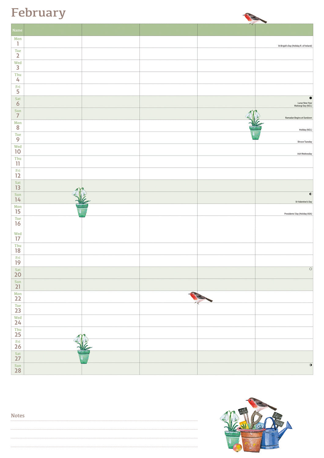 Life in the Garden MTV Planner A4 Calendar 2027