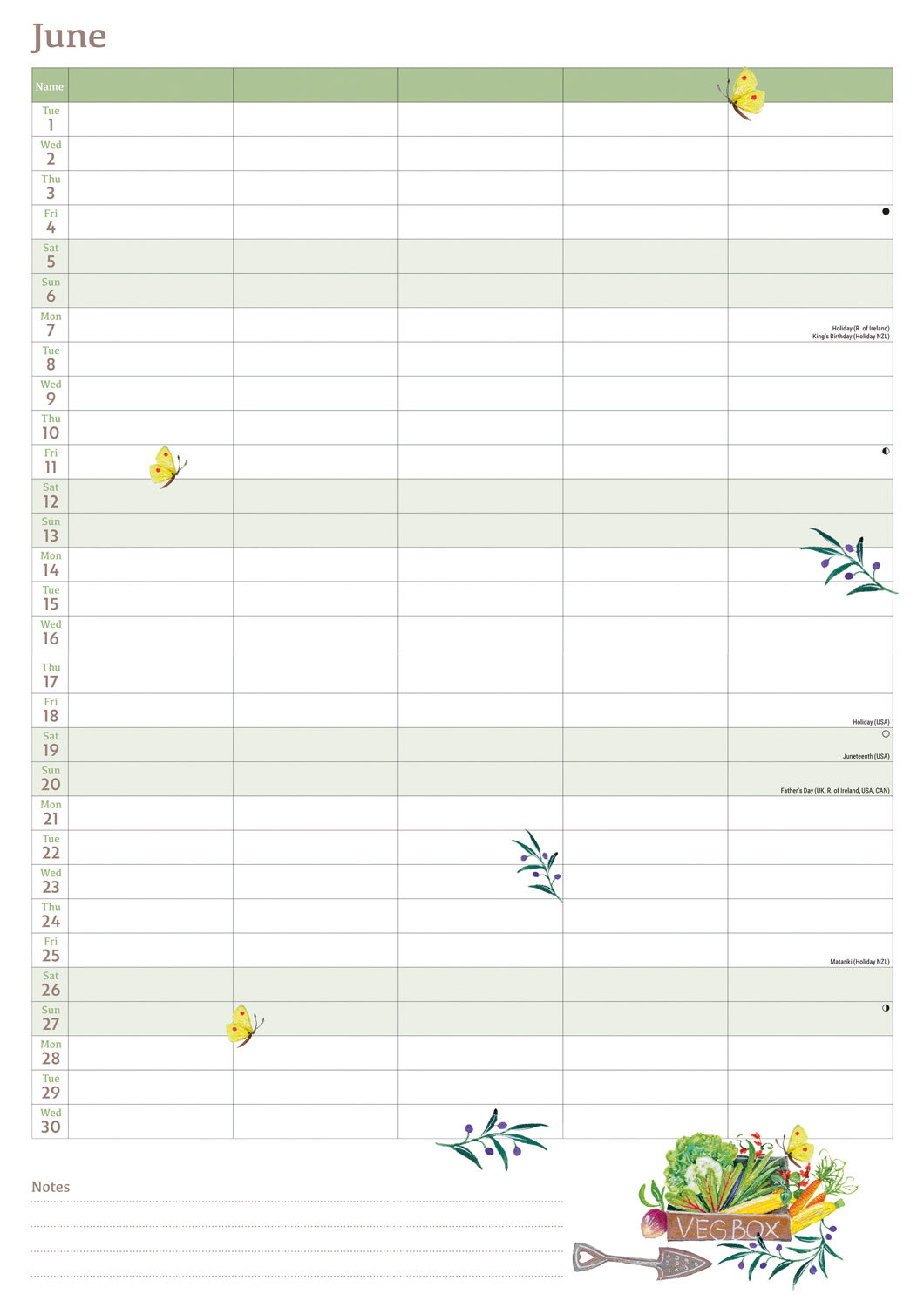 Life in the Garden MTV Planner A4 Calendar 2027