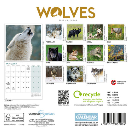 Wolves Mini Calendar 2027