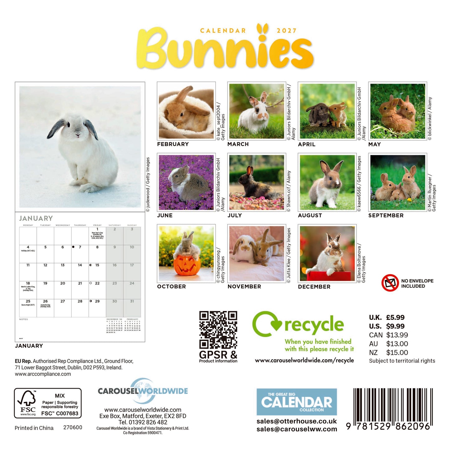 Bunnies Mini Calendar 2027