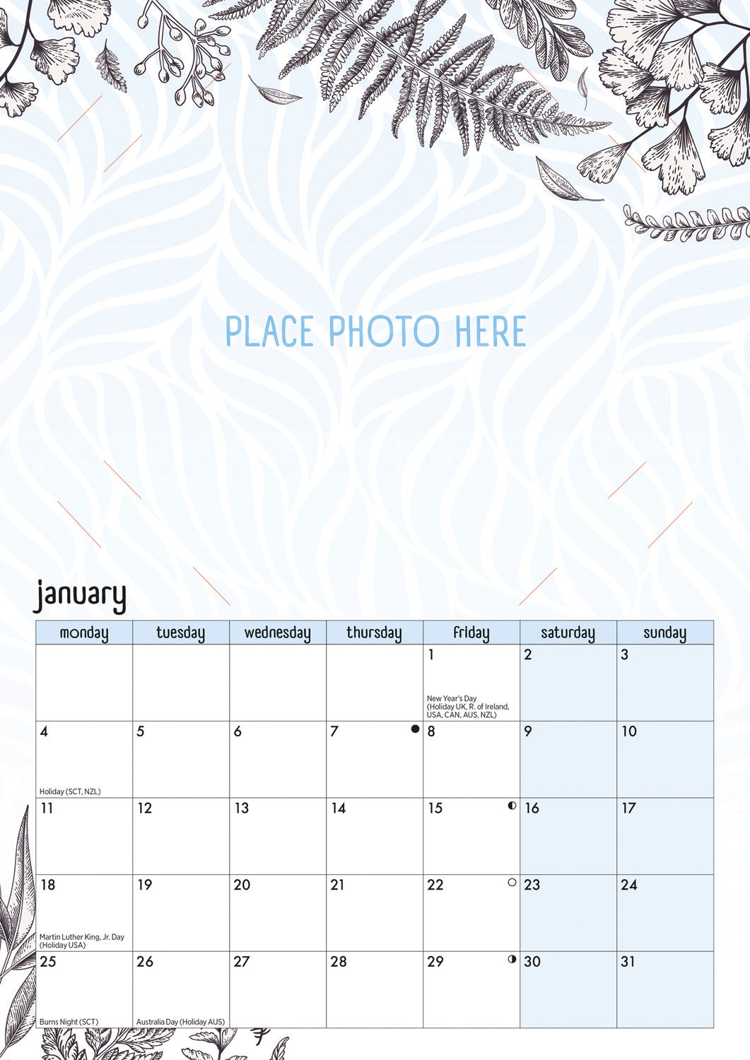 Your Family Photos A4 Calendar 2027